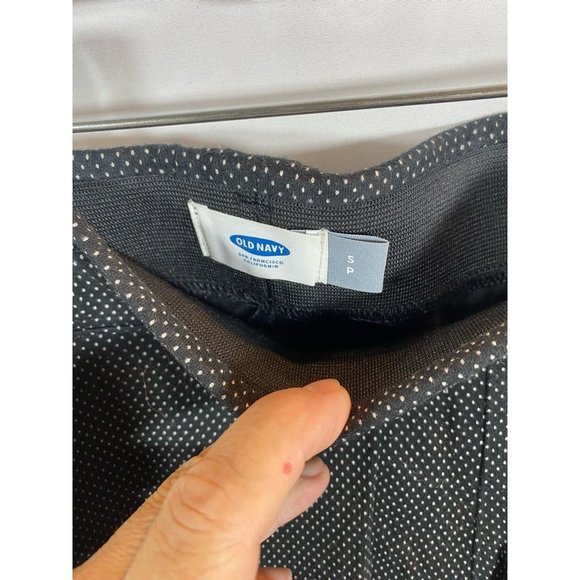 Old Navy Pants Womens Small Cropped Leggings Black White Polka Dot Pull Ons - Picture 3 of 9